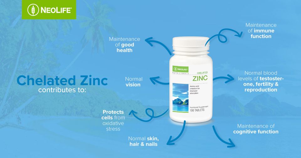 gnld neolife chelated zinc functions